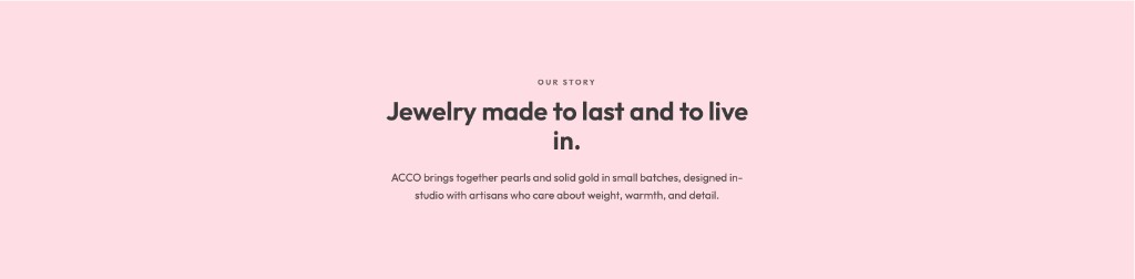 ACCO retail site — our story section