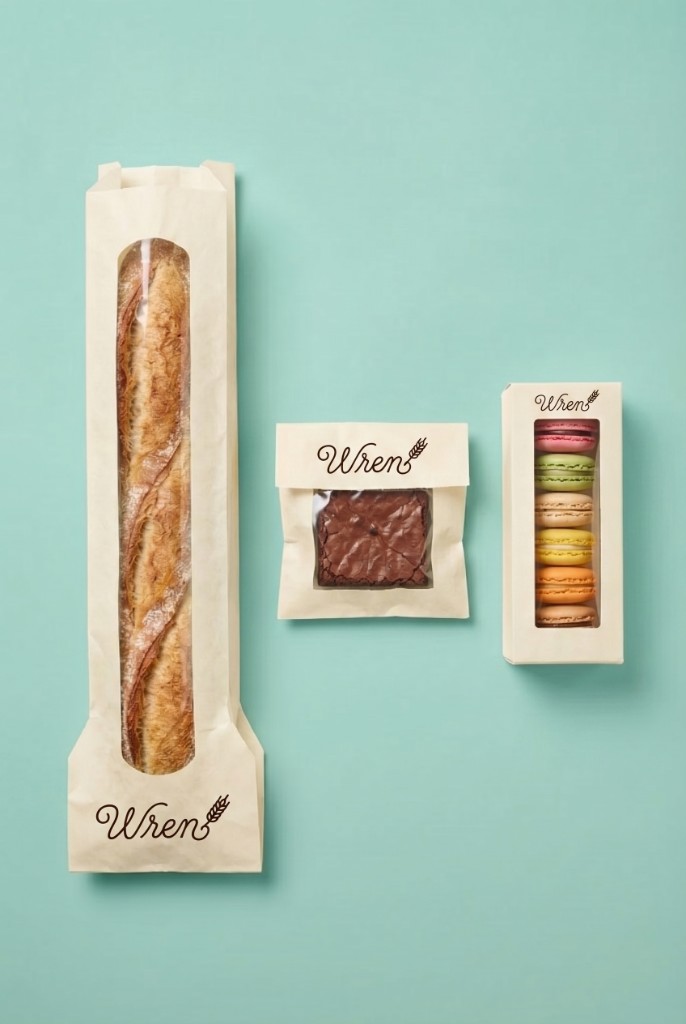 Wren artisan bakery packaging and brand